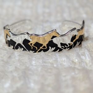 Montana Silversmith Silver and Gold Horse Bracelet